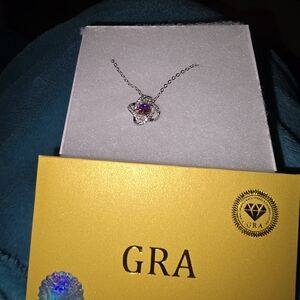 Elegant Silver and Purple Necklace